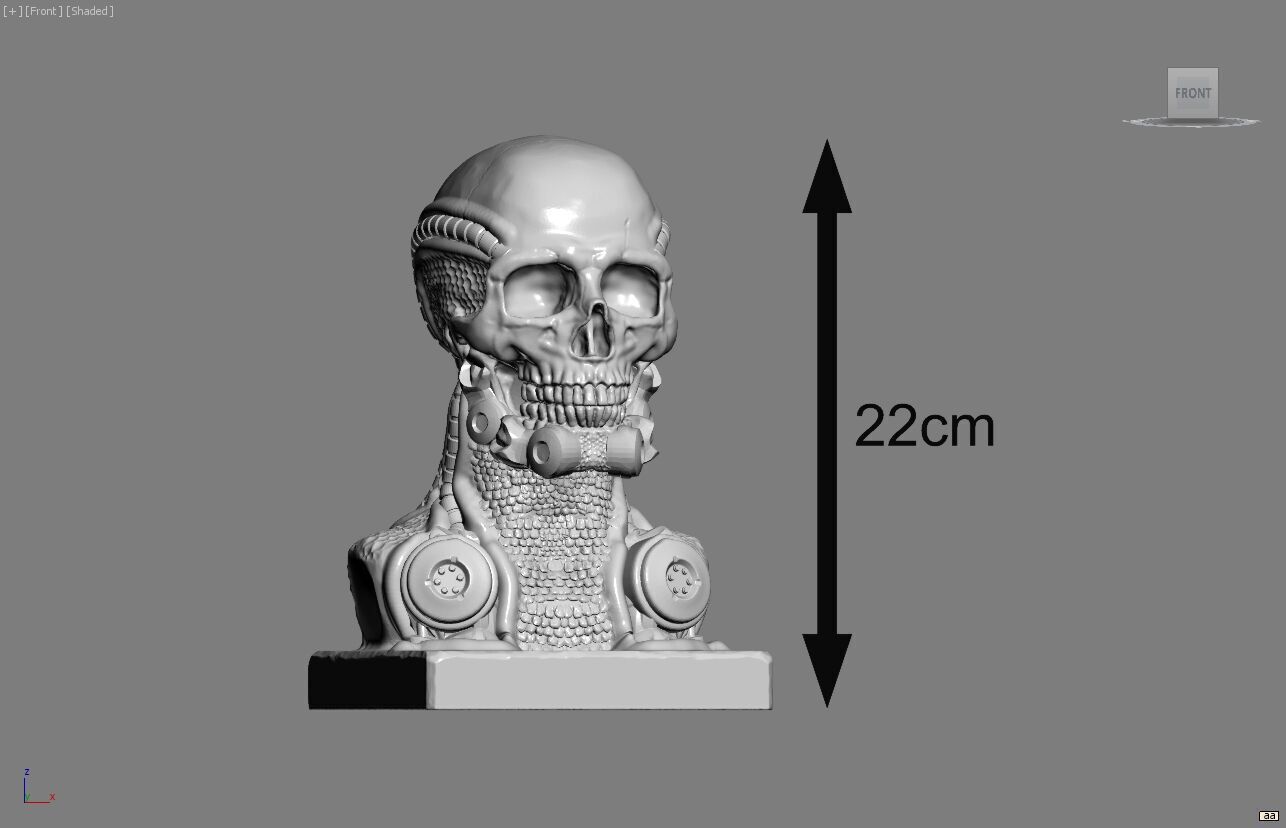 Robot Skull dragon bust Cyborg skull dragon 3D print model_5