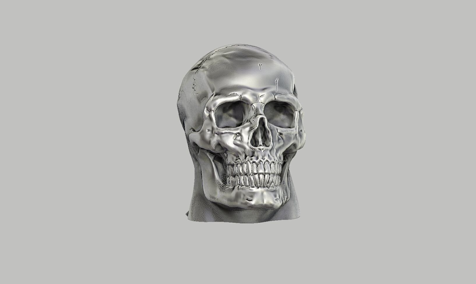 Robot Skull Headphone Stand  Cyborg Headset Stand  3D print model_8