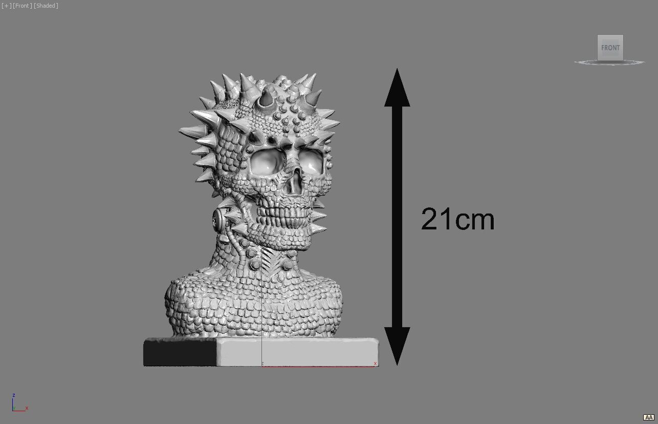 Robot Skull dragon bust Cyborg skull dragon 3D print model_4