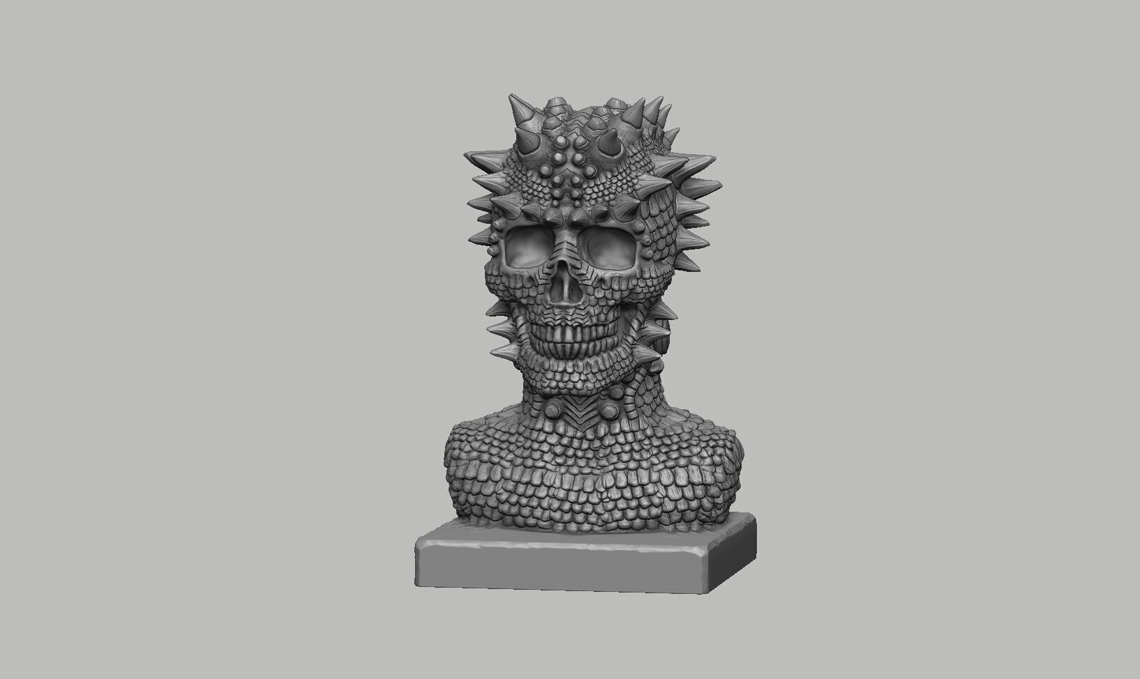 Robot Skull dragon bust Cyborg skull dragon 3D print model_12