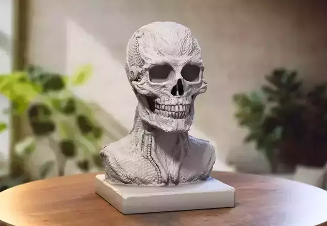 Robot Skull dragon bust Cyborg skull dragon 3D print model