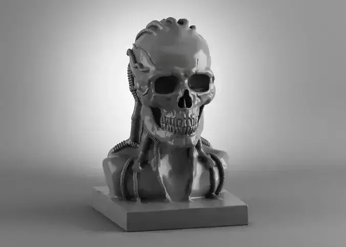 skull robot 3D print model