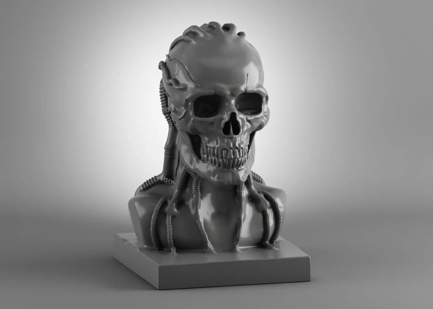 skull robot 3D print model_0