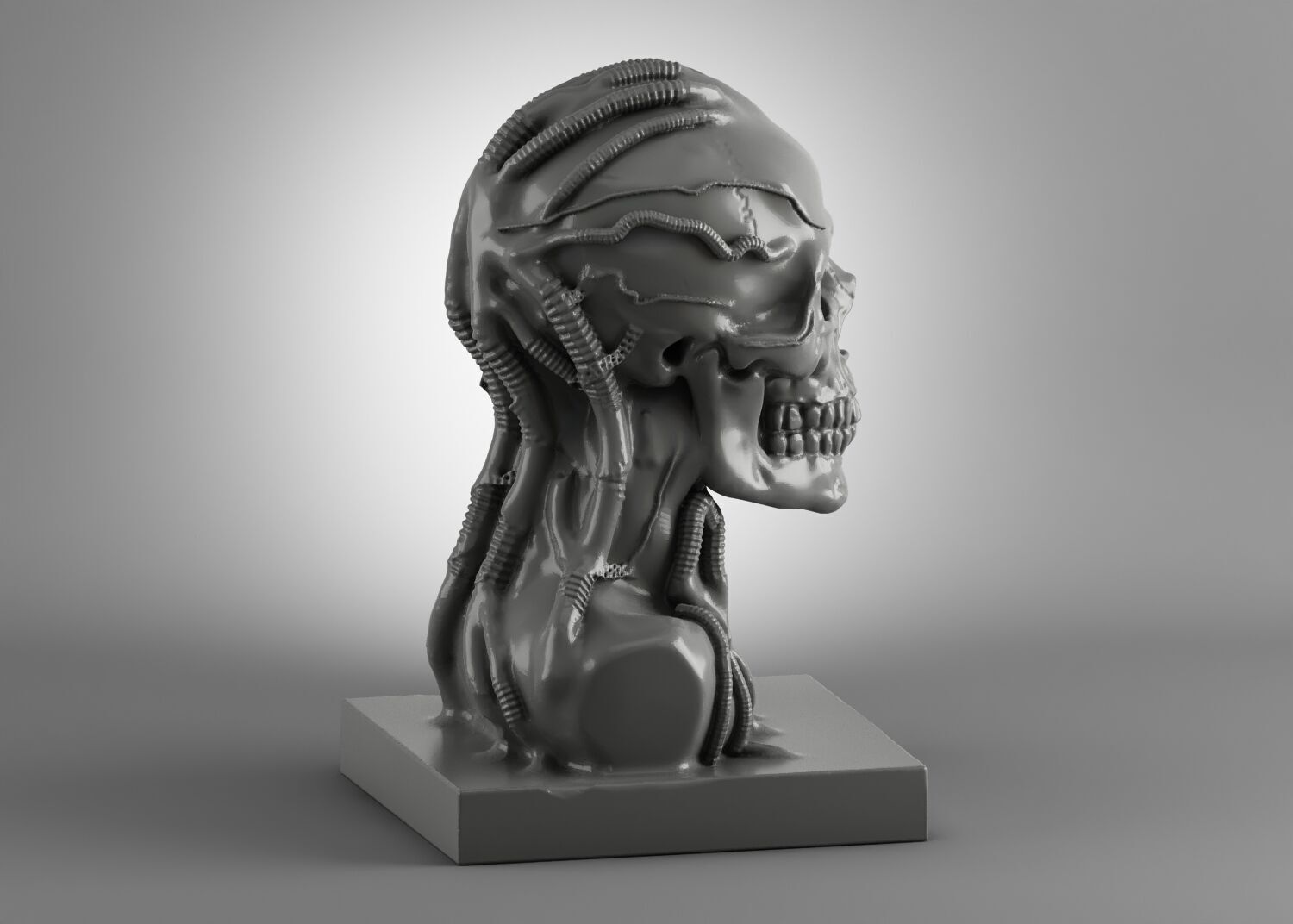 skull robot 3D print model_4