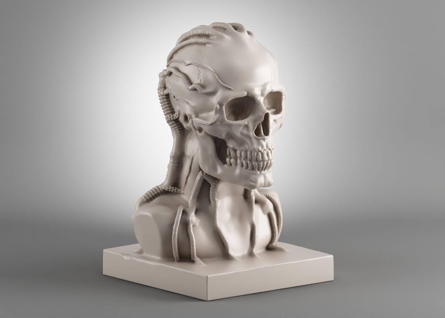 skull robot 3D print model_1