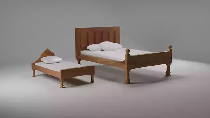 Bed And Small Bed 3D Model