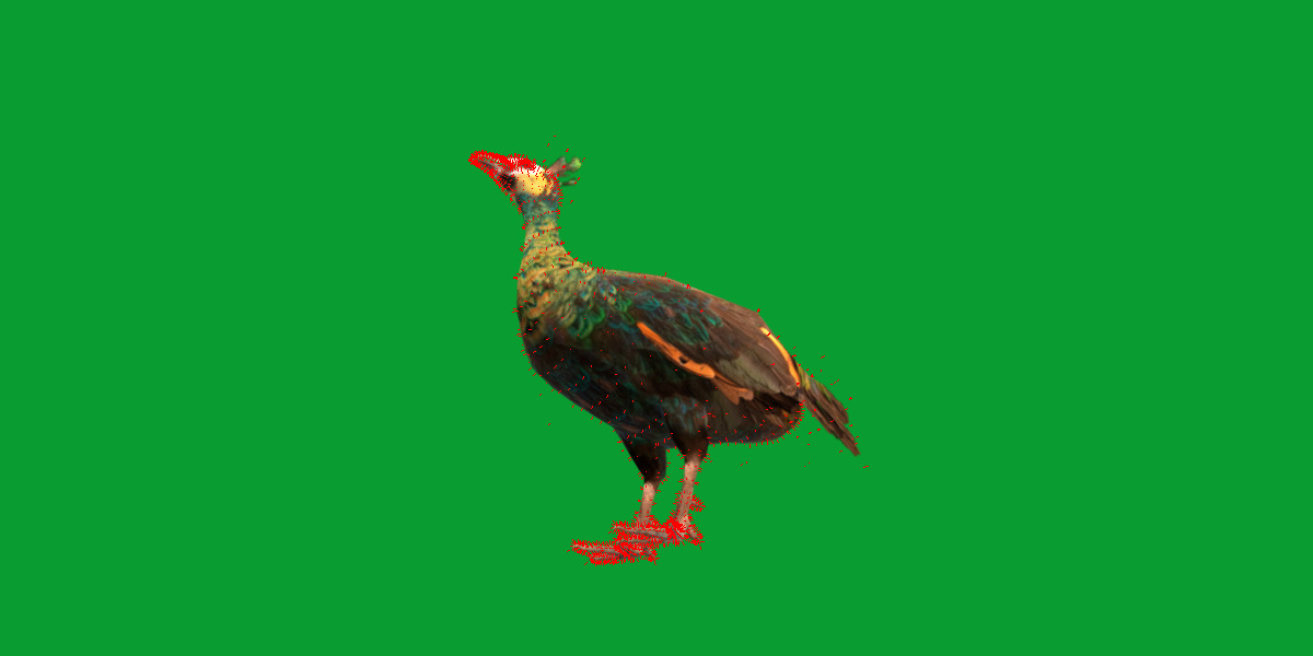 Green Peacock Bird Low-poly 3D model_14