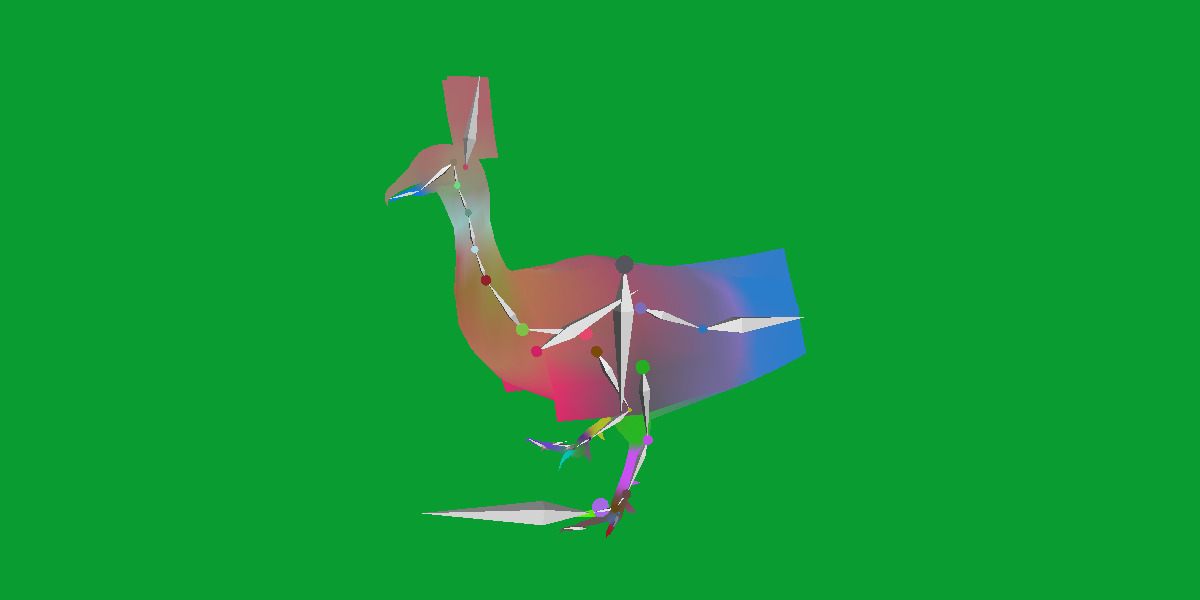 Green Peacock Bird Low-poly 3D model_23