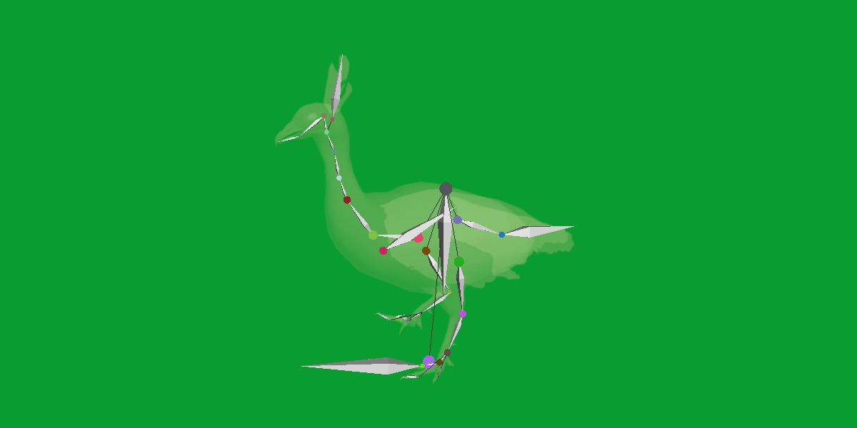 Green Peacock Bird Low-poly 3D model_22