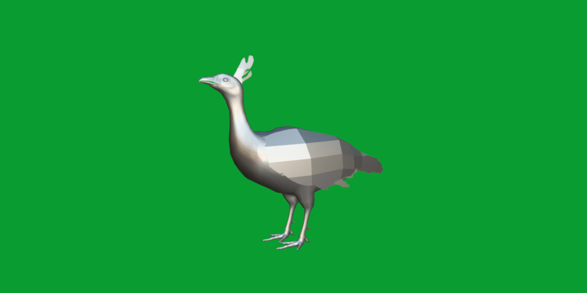 Green Peacock Bird Low-poly 3D model_10