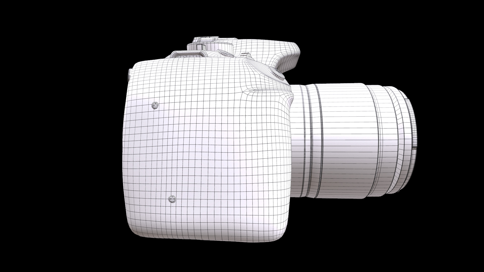 Canon EOS 1100D Kit Reflex 12 Low-poly 3D model_9