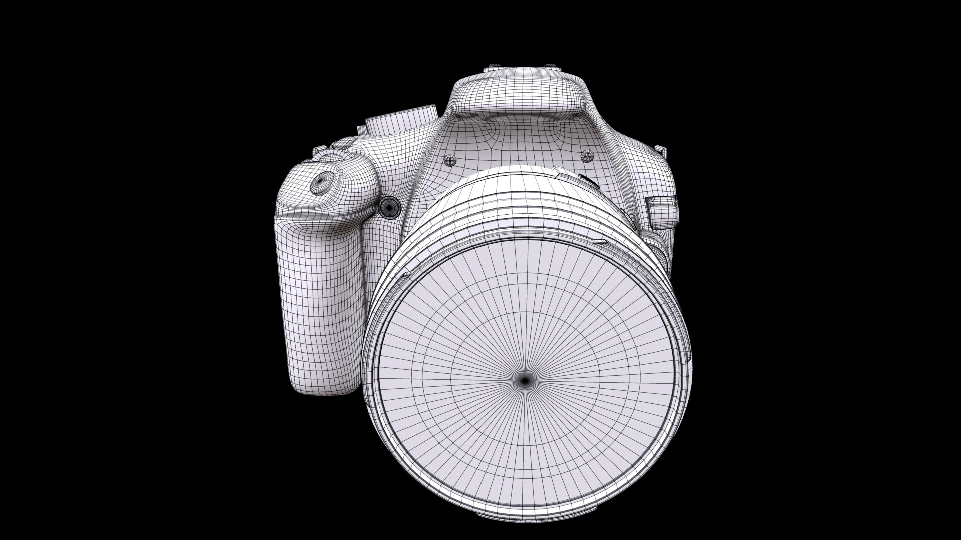 Canon EOS 1100D Kit Reflex 12 Low-poly 3D model_8