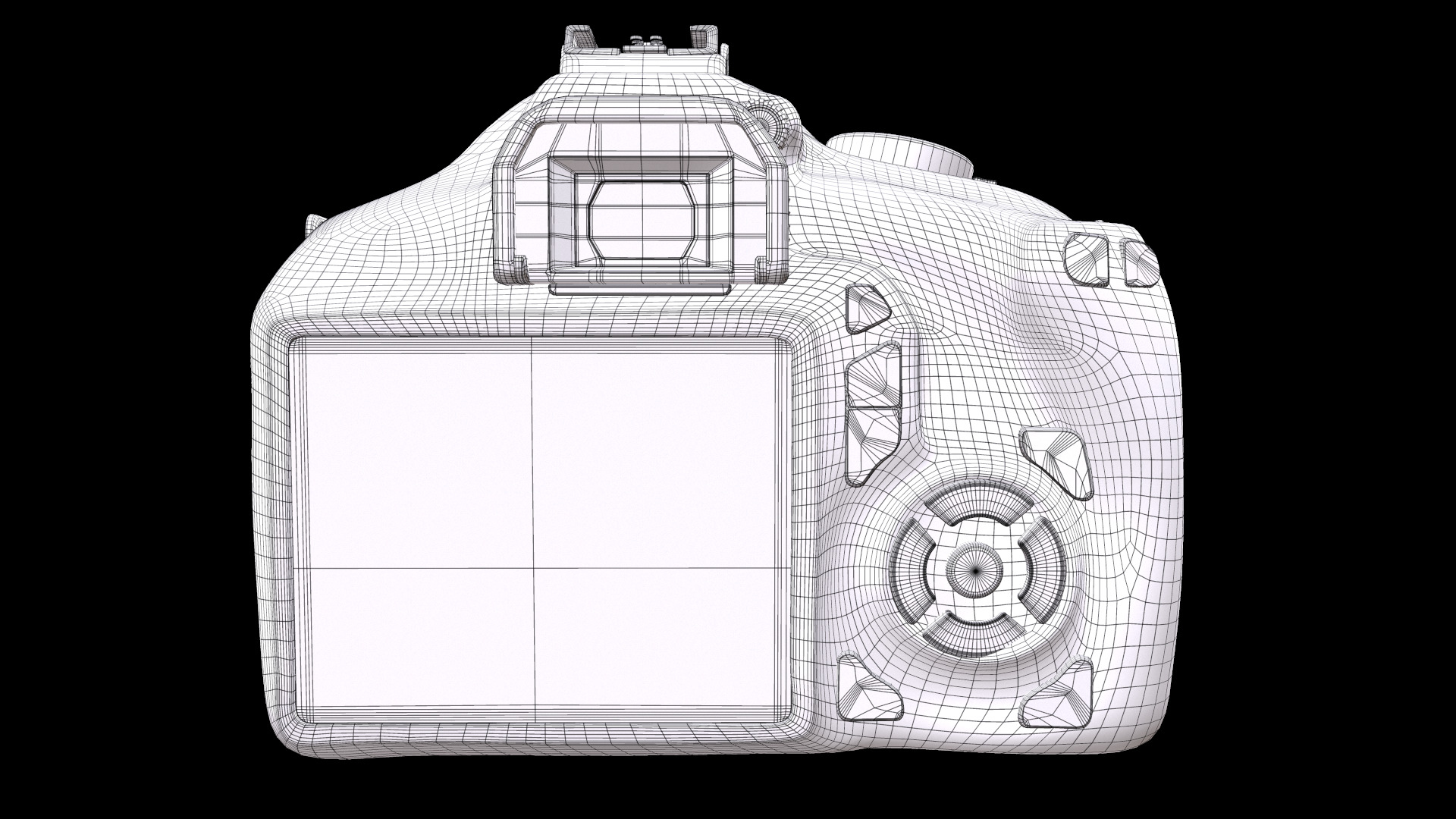 Canon EOS 1100D Kit Reflex 12 Low-poly 3D model_10