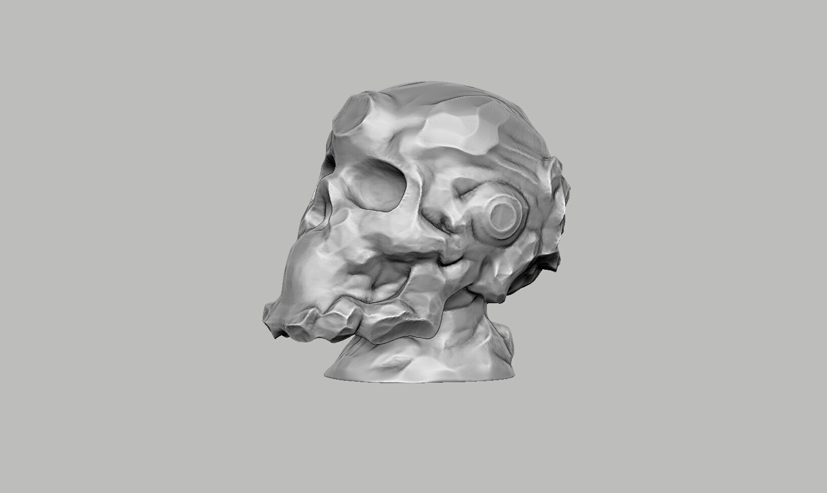 Robot Skull Headphone Stand  Cyborg Headset Stand 3D print model_10