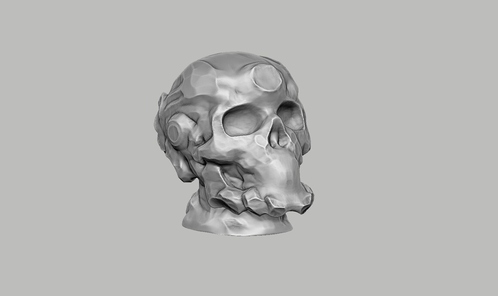 Robot Skull Headphone Stand  Cyborg Headset Stand 3D print model_6