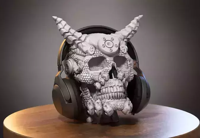 Skull dragon Headphone Stand Cyborg skull dragon Headset Stand
