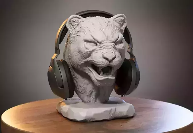 Lion head Headphone Stand  Lion head Headset Stand