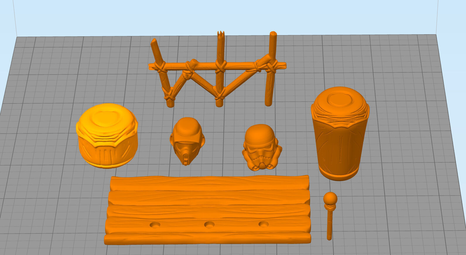 star wars rotj ewok drumm set 3D print model_1