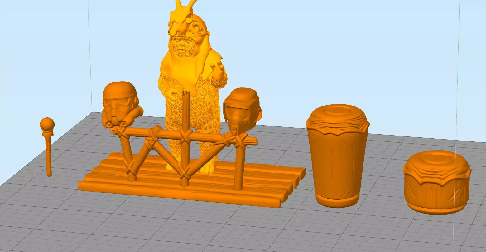 star wars rotj ewok drumm set 3D print model_0