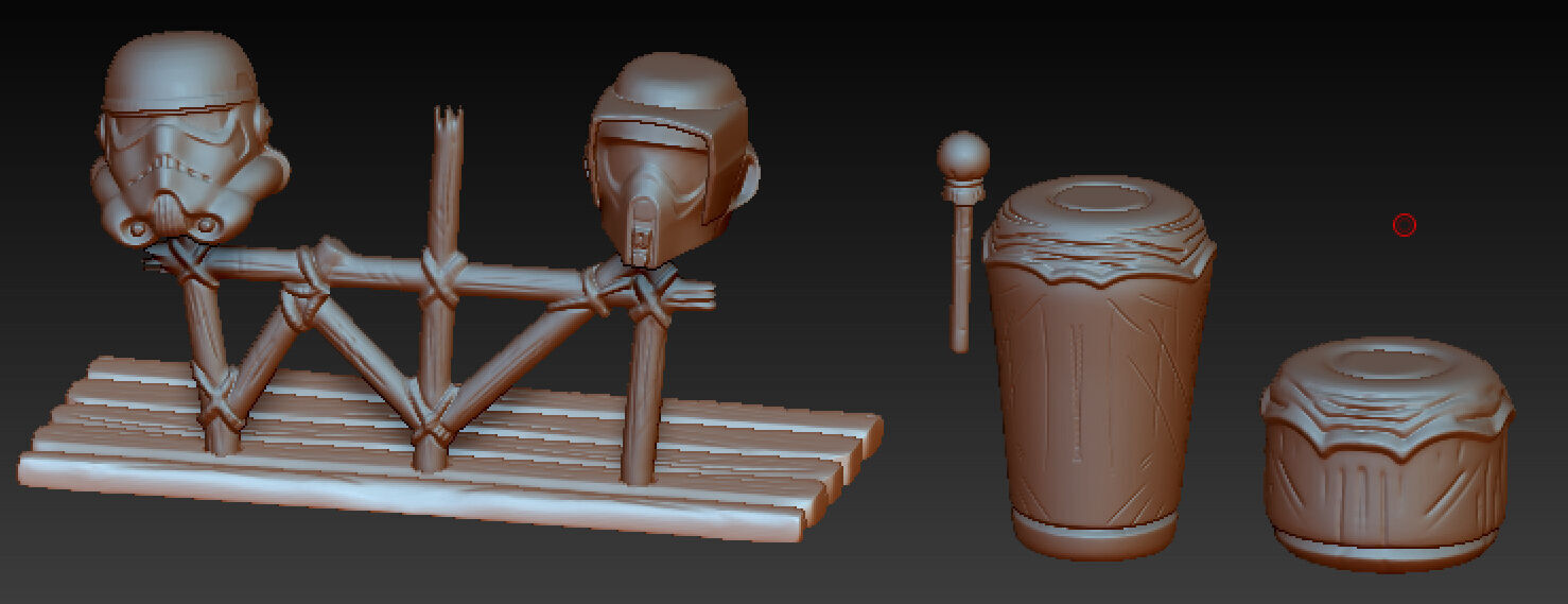 star wars rotj ewok drumm set 3D print model_2