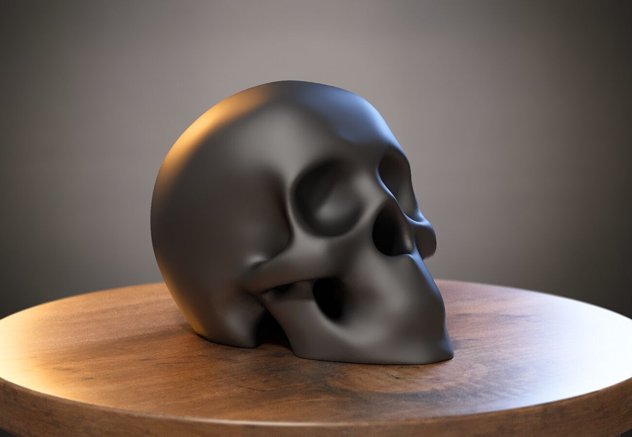 Robot Skull Headphone Stand Cyborg Headset Stand 3D print model_2