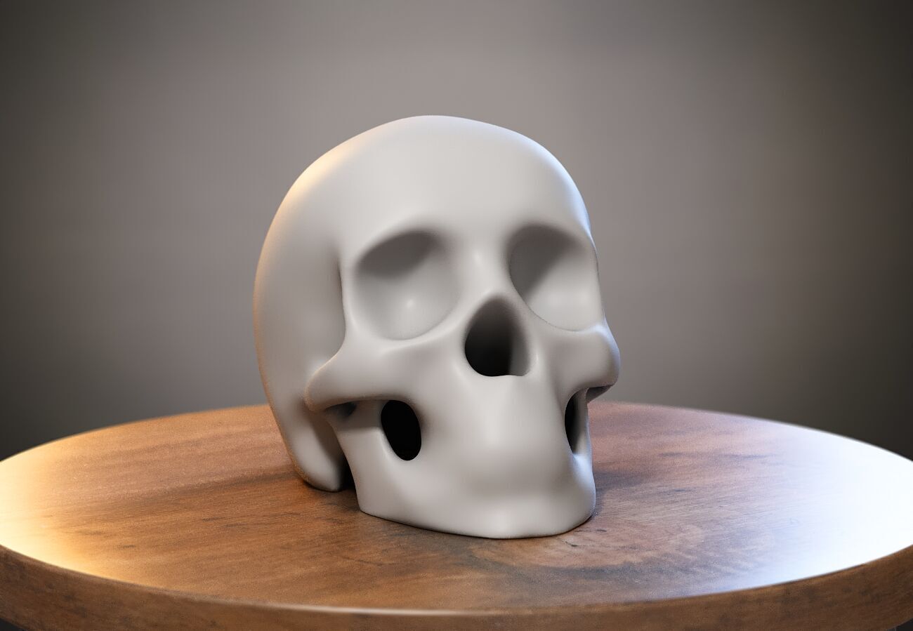 Robot Skull Headphone Stand Cyborg Headset Stand 3D print model_1