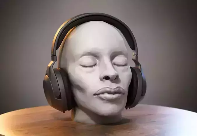 Robot Skull Headphone Stand Cyborg Headset Stand 3D print model