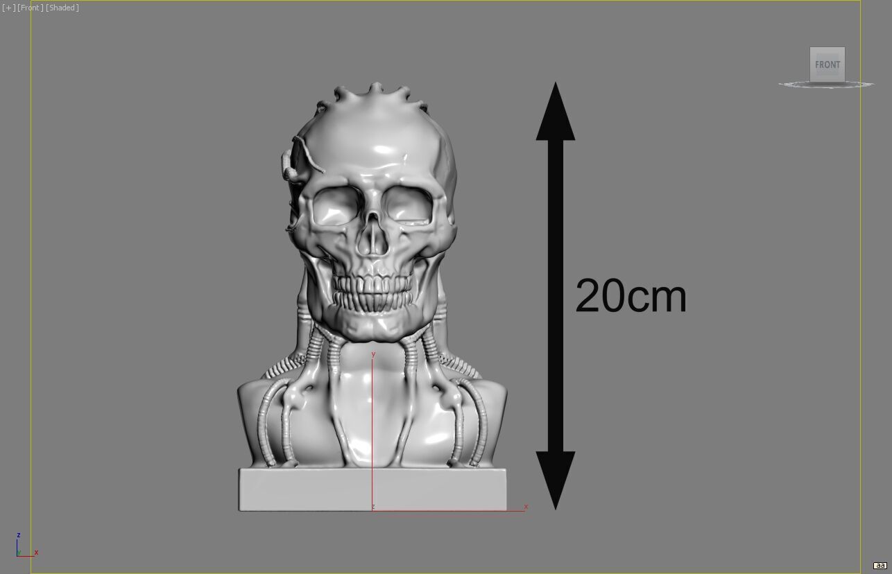 Robot Skull Headphone Stand  Cyborg Headset Stand 3D print model_5