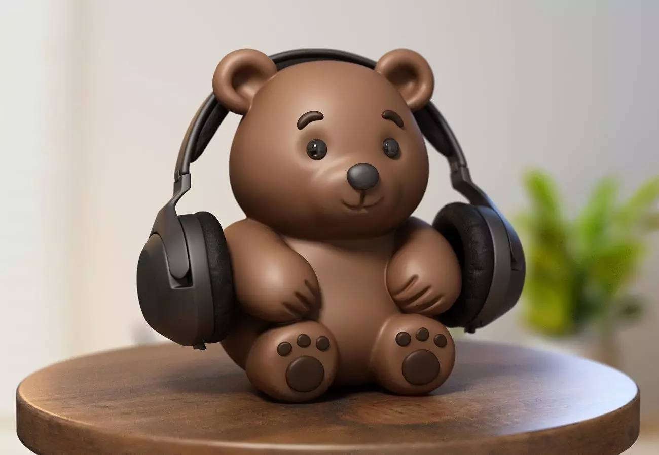 Bear Headphone Stand Bear Headset Stand 3D print model_0