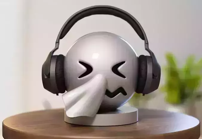 Emoji Sneezing face Emoji Headphone Stand