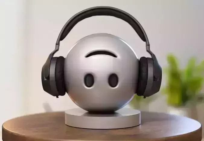 Emoji upside-down face Emoji Headphone Stand