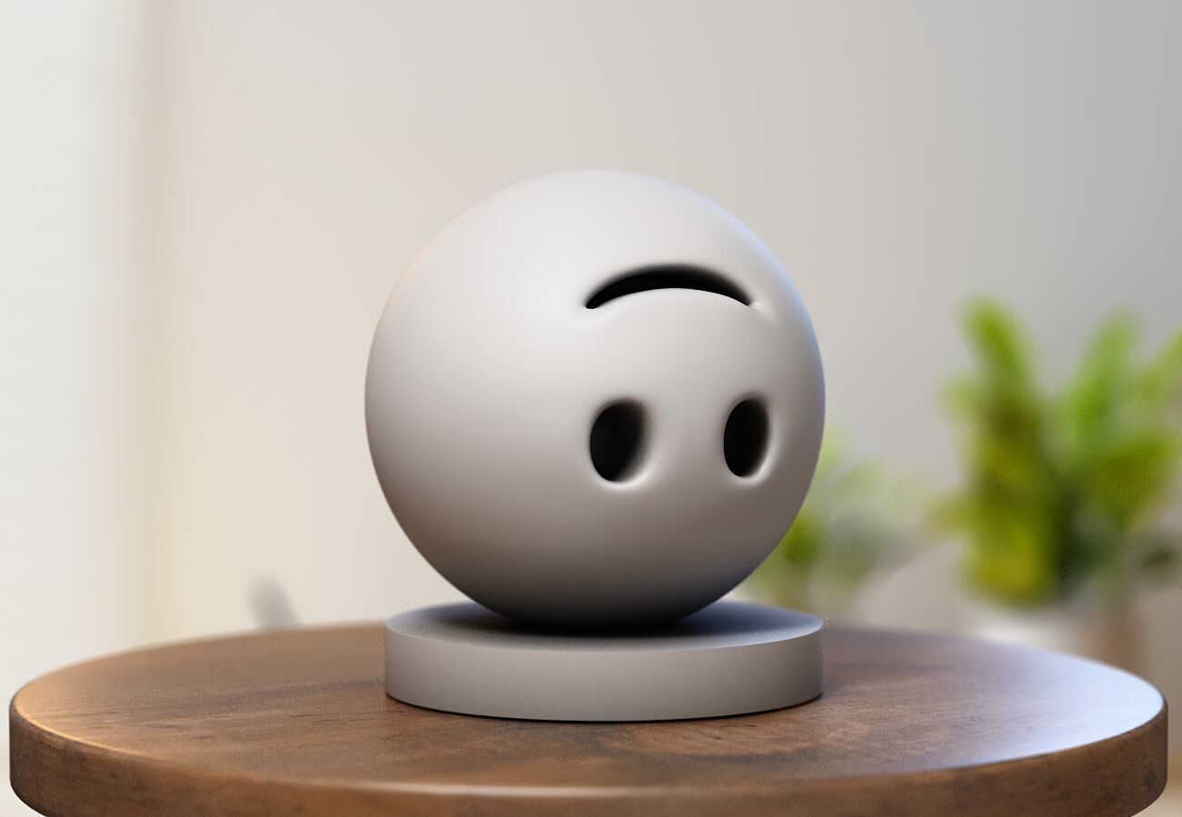 Emoji upside-down face Emoji Headphone Stand 3D model 3D printable ...