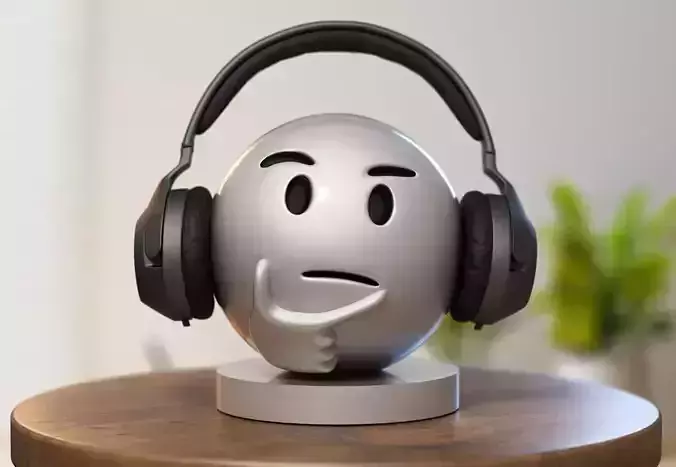 Emoji thinking face Emoji Headphone Stand