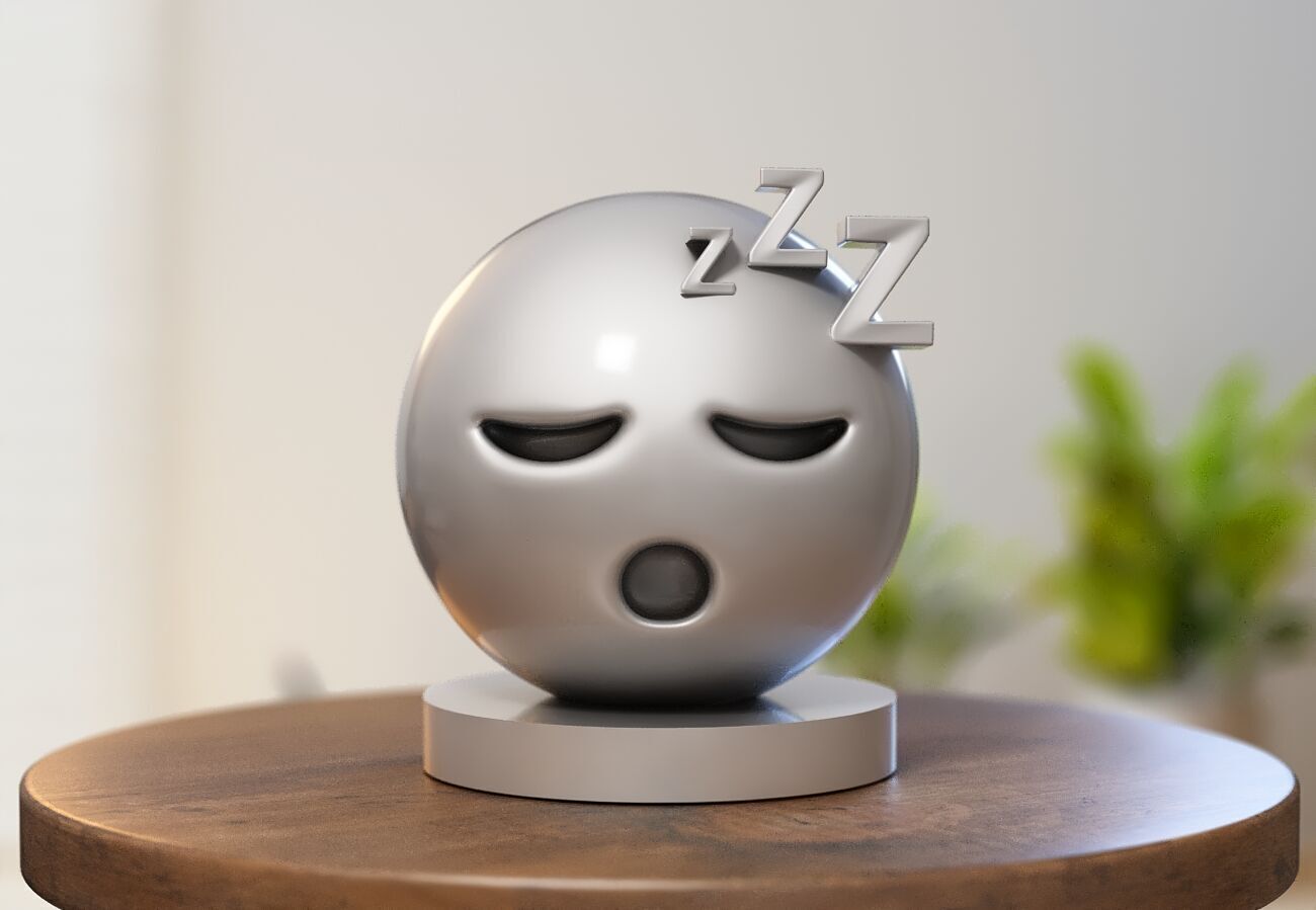 Emoji sleeping face Emoji Headphone Stand  3D print model_1