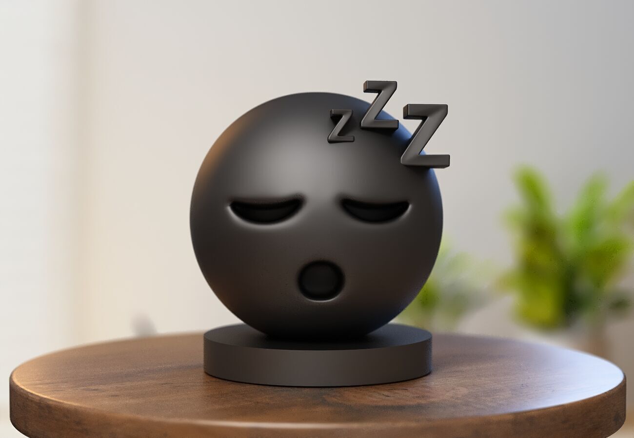 Emoji sleeping face Emoji Headphone Stand  3D print model_2