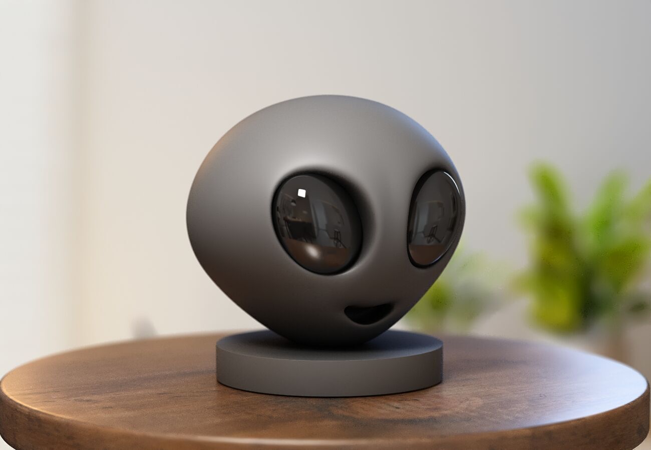 Emoji alien Emoji Headphone Stand Emoji Headset Stand 3D print model_3