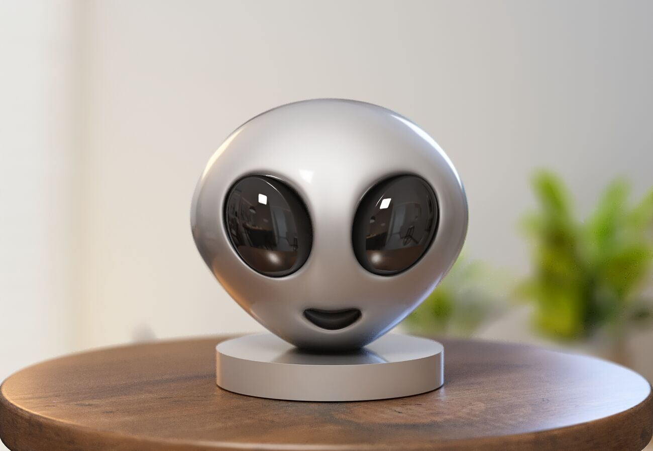 Emoji alien Emoji Headphone Stand Emoji Headset Stand 3D print model_2