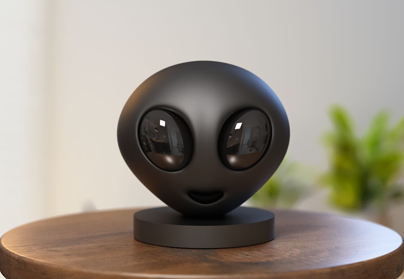 Emoji alien Emoji Headphone Stand Emoji Headset Stand 3D print model_5