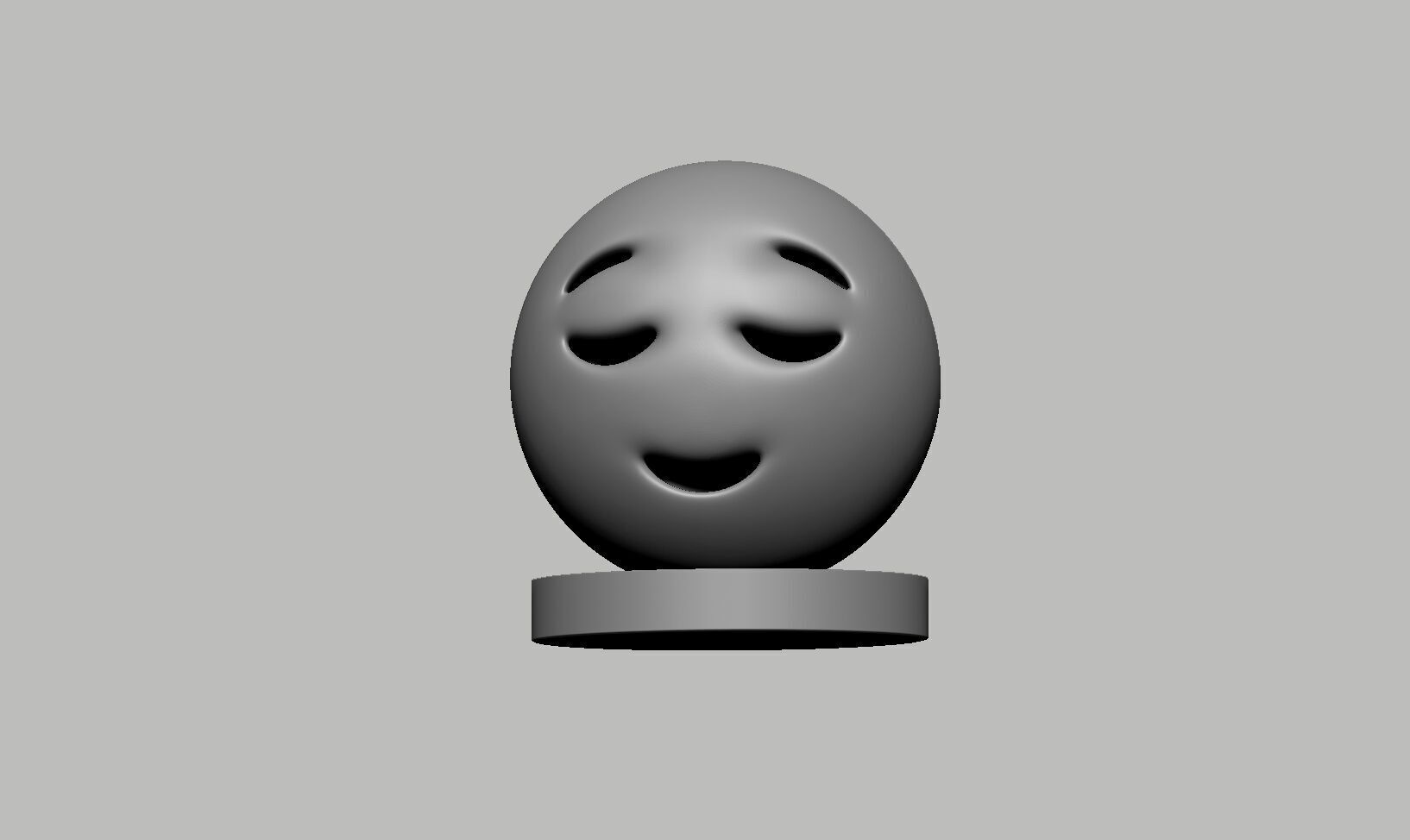 Emoji Relieved face Emoji Headphone Stand 3D print model_7