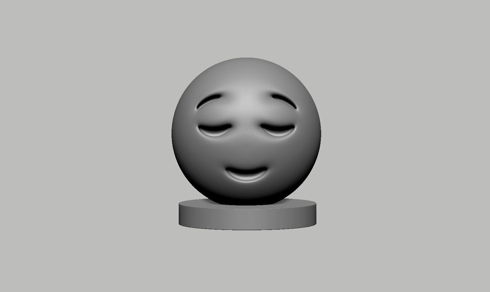 Emoji Relieved face Emoji Headphone Stand 3D print model_4