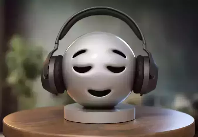 Emoji Relieved face Emoji Headphone Stand