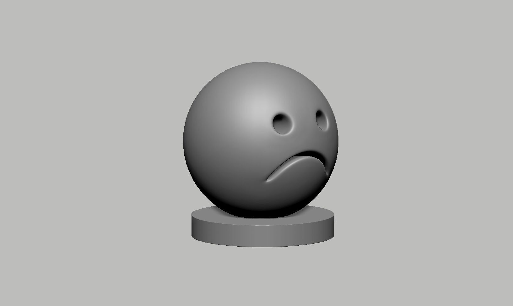 Emoji frowing face Emoji Headphone Stand 3D print model_6