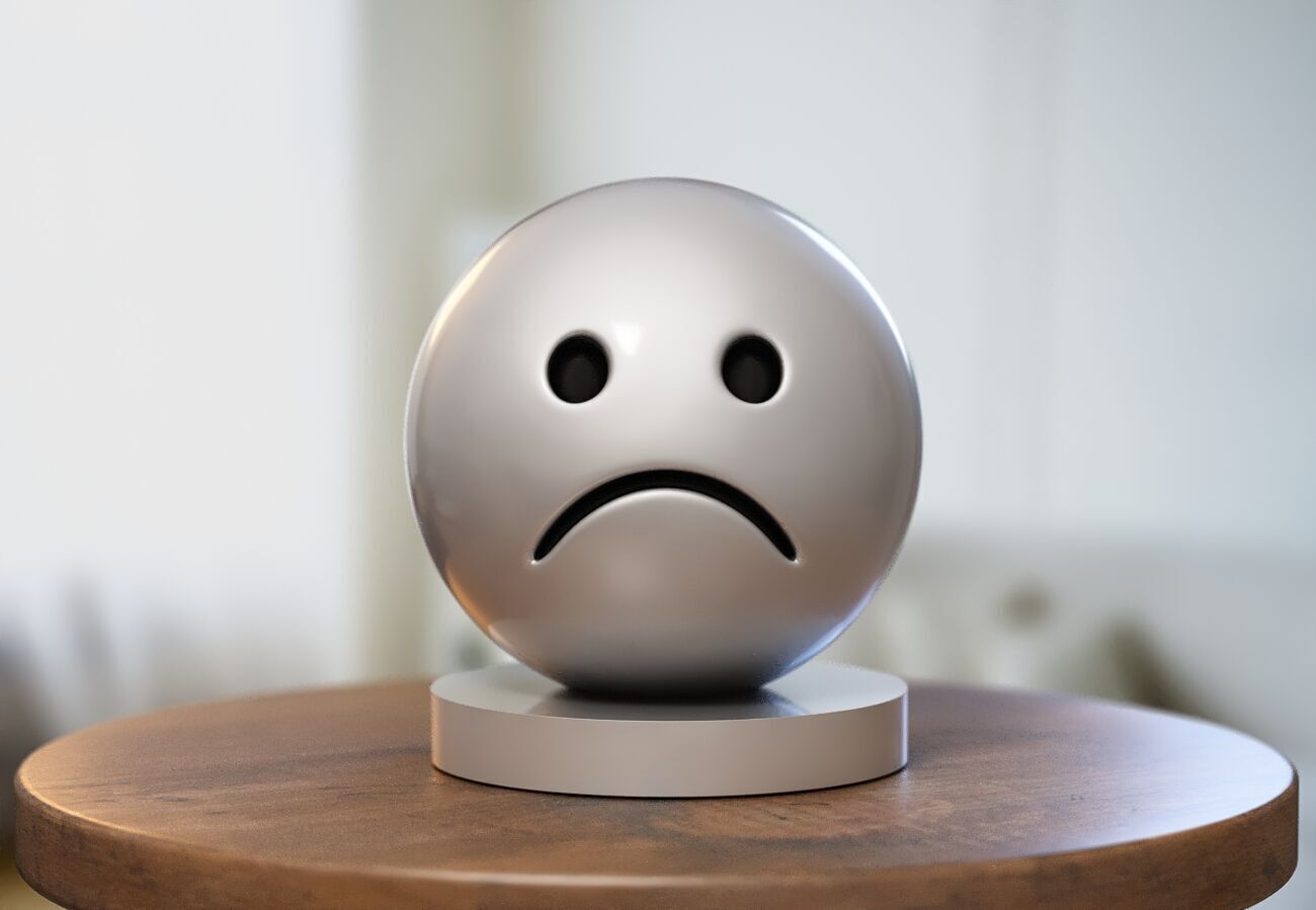 Emoji frowing face Emoji Headphone Stand 3D print model_2