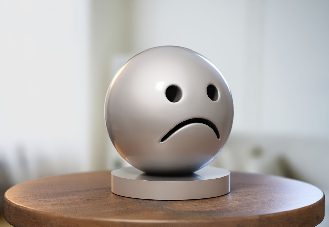 Emoji frowing face Emoji Headphone Stand 3D print model_4