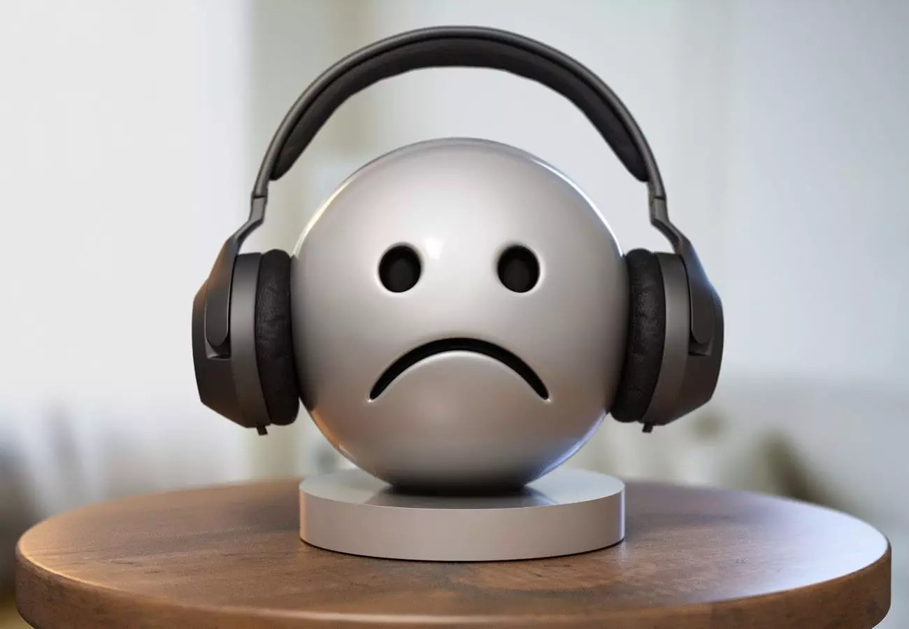 Emoji frowing face Emoji Headphone Stand 3D print model_0