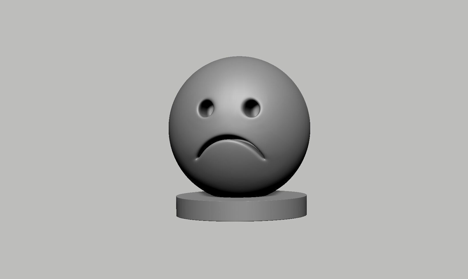 Emoji frowing face Emoji Headphone Stand 3D print model_8
