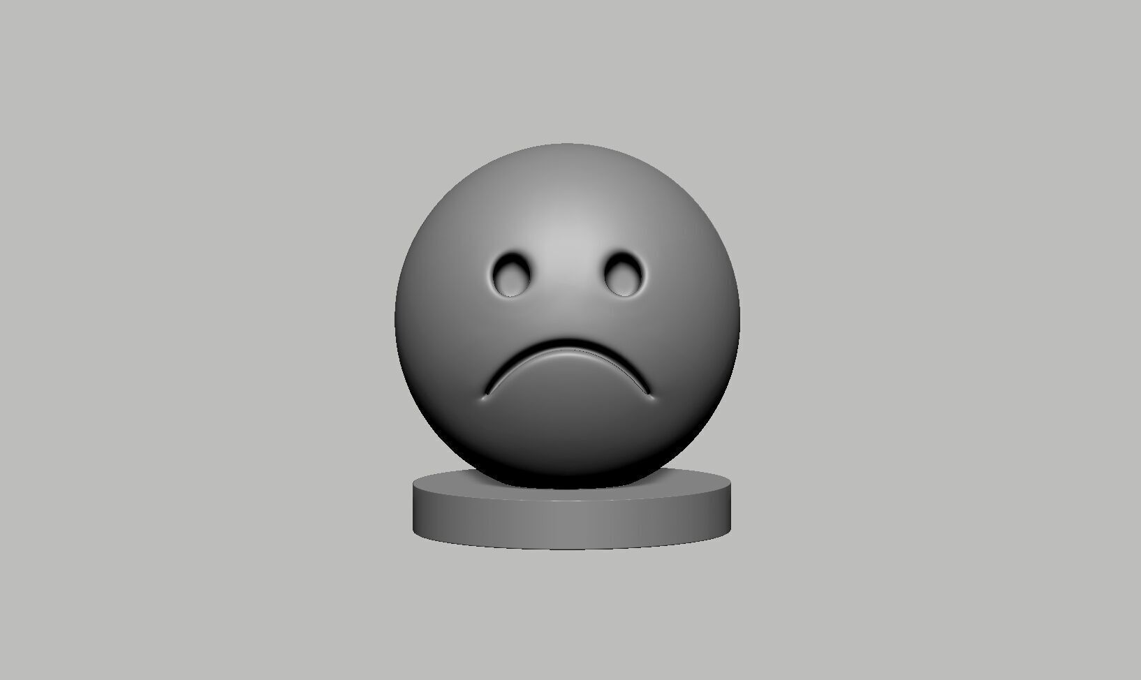 Emoji frowing face Emoji Headphone Stand 3D print model_5