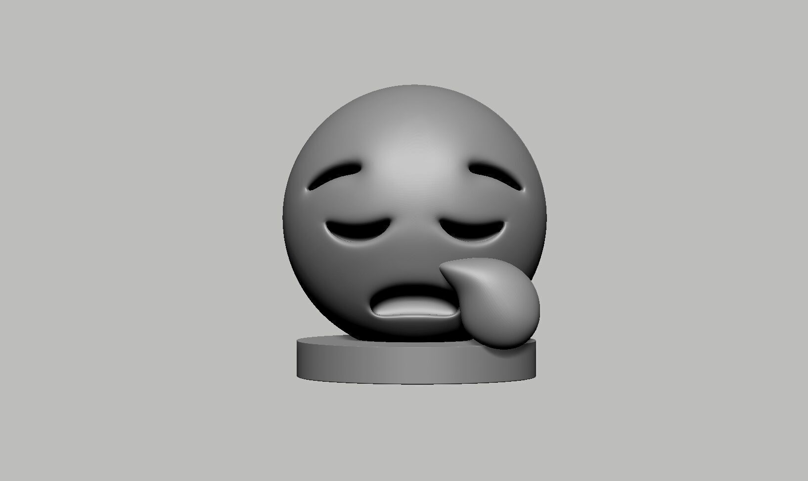 Emoji sleepy face Emoji Headphone Stand 3D print model_5