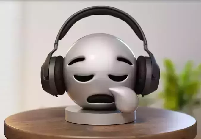 Emoji sleepy face Emoji Headphone Stand 3D print model