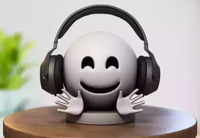 Emoji hugging face Emoji Headphone Stand